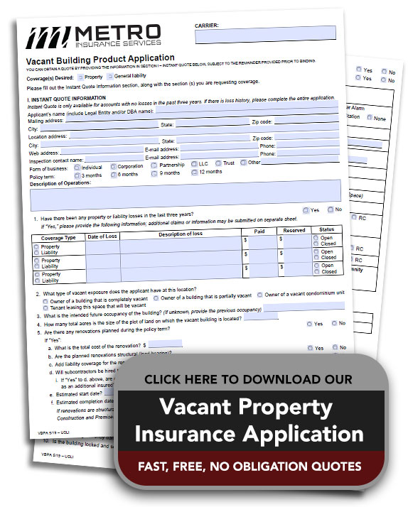 Download our vacant property application